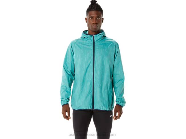 Men's Packable Jacket Sage Print/French Blue Asics XXPD1387