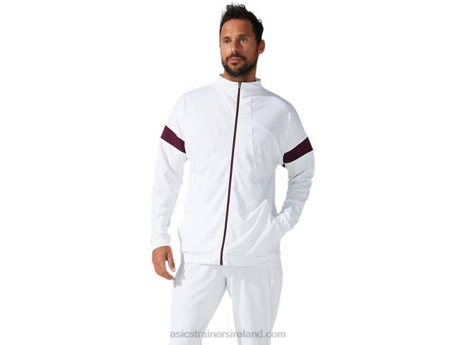 Men's Track Jacket Brilliant White/Deep Mars Asics XXPD1785