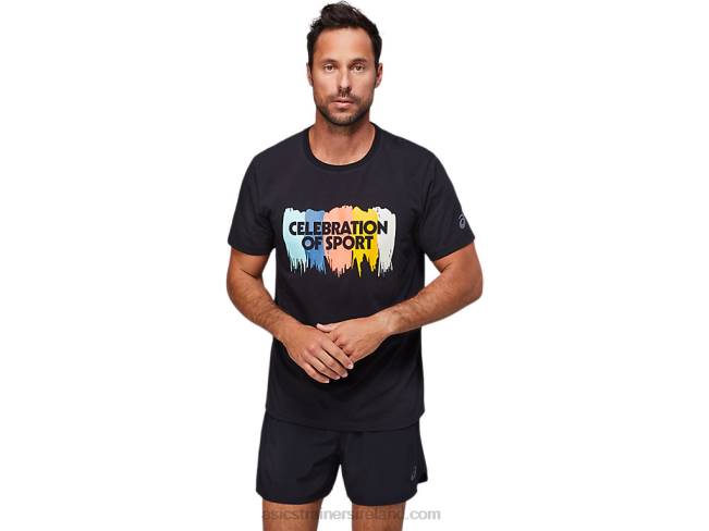 Graphic Short Sleeve Top Performance Black Asics XXPD1757