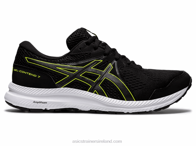 Gel-Contend 7 Extra Wide Black/Hazard Green Asics XXPD1951