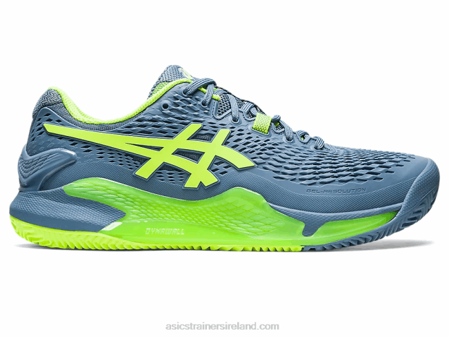 Gel-Resolution 9 Clay Steel Blue/Hazard Green Asics XXPD398