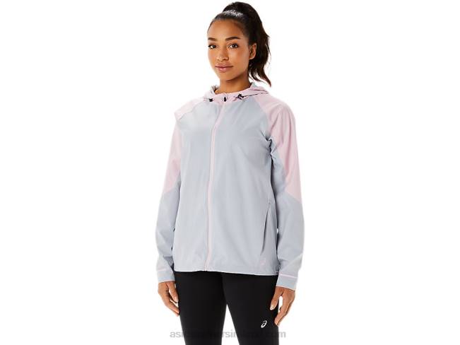 Women's Waterproof Jacket Piedmont Grey/Barely Rose Asics XXPD3333