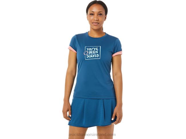 Women's Court Graphic Tee Light Indigo Asics XXPD3514