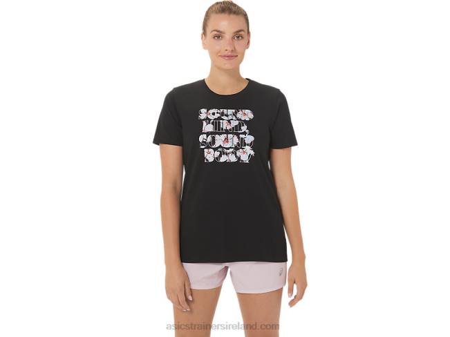 Women's Hibiscus Slogan Crew Performance Black Asics XXPD2751